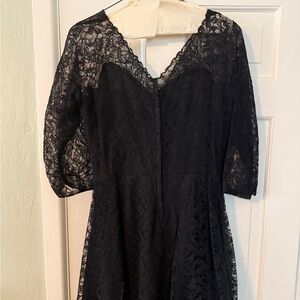 Elegant Black Lace Dress-Custom Made Dress